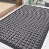 image:imageSmiry Front Door Mat Outside Entrance Mix Grey 295 x 17 and Bathroom Rugs Sets 2 Piece Light Grey 30 x 20  24 x 16 2 Item BundleLight Grey