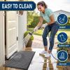 image:imageSmiry Front Door Mat Outside Entrance Mix Grey 295 x 17 and Bathroom Rugs Sets 2 Piece Light Grey 30 x 20  24 x 16 2 Item BundleLight Grey