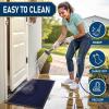 image:imageSmiry Front Door Mat Outside Entrance Navy Blue 295 x 17 and Luxury Chenille Bathroom Rugs Navy Blue 30 x 20 2 Item Bundle