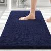 image:imageSmiry Front Door Mat Outside Entrance Navy Blue 295 x 17 and Luxury Chenille Bathroom Rugs Navy Blue 30 x 20 2 Item Bundle