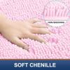 image:imageSmiry Luxury Chenille Bath Rug Set 2 Piece Extra Soft and Absorbent Shaggy Bathroom Mat Rugs Machine Washable NonSlip Plush Carpet Runner for Tub Shower and Bath Room24x1630x20Pink