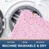 image:imageSmiry Luxury Chenille Bath Rug Set 2 Piece Extra Soft and Absorbent Shaggy Bathroom Mat Rugs Machine Washable NonSlip Plush Carpet Runner for Tub Shower and Bath Room24x1630x20Pink