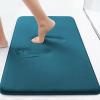 image:imageSmiry Memory Foam Bath Mat Set 24x16 30x20 Super Soft Absorbent Bathroom Rugs Non Slip Bath Rug Runner for Bathroom Floors Peacock Blue