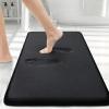image:imageSmiry Memory Foam Bath Mat30x20Black and Navy Blue Extra Soft and Absorbent Bathroom Mats Non Slip Washable Carpet for Floor Shower and Tub