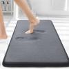 image:imageSmiry Product Image Memory Foam Bath Mat30x20Black and Dark Grey Extra Soft and Absorbent Bathroom Mats Non Slip Washable Carpet for Floor Shower and Tub
