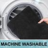 image:imageSmiry Product Image Memory Foam Bath Mat30x20Black and Dark Grey Extra Soft and Absorbent Bathroom Mats Non Slip Washable Carpet for Floor Shower and Tub