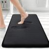 image:imageSmiry Product Image Memory Foam Bath Mat30x20Black and Dark Grey Extra Soft and Absorbent Bathroom Mats Non Slip Washable Carpet for Floor Shower and Tub