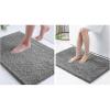 image:imageSmiry Luxury Chenille Bath Rug Extra Soft and Absorbent Shaggy Bathroom Mat Rugs Machine Washable NonSlip Plush Carpet Runner for Tub Shower and Bath Room 24x1636x24 Dark Grey