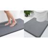 image:imageSmiry Memory Foam Bath Mat 36x24 and 24x20 UShaped Toilet Extra Soft Absorbent Bathroom Rugs Non Slip Bath Rug Runner for Shower Bathroom Floors Dark Grey