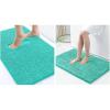 image:imagesmiry Luxury Chenille Bath Rug Set 2 Piece Extra Soft and Absorbent Shaggy Bathroom Mat Rugs Machine Washable NonSlip Plush Carpet Runner for Tub Shower and Bath Room24x1636x24Turquise