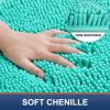 image:imagesmiry Luxury Chenille Bath Rug Set 2 Piece Extra Soft and Absorbent Shaggy Bathroom Mat Rugs Machine Washable NonSlip Plush Carpet Runner for Tub Shower and Bath Room24x1636x24Turquise