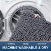 image:imageSmiry Chenille Bath Rug Set 2 Piece Extra Soft and Absorbent Shaggy Bathroom Mat Rugs Machine Washable NonSlip Plush Carpet Runner for Tub Shower and Bath Room24x1630x20Charcoal Grey