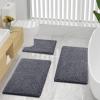 image:imageSmiry Chenille Bath Rug Set 2 Piece Extra Soft and Absorbent Shaggy Bathroom Mat Rugs Machine Washable NonSlip Plush Carpet Runner for Tub Shower and Bath Room24x1630x20Charcoal Grey