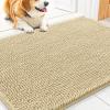 image:imageSmiry Dog Door Mat for Muddy Paws 59x24 Absorbs Moisture and Dirt Doormat NonSlip Washable Quick Dry Chenille Front Door Mat Indoor Entrance Entryway Carpet for Inside Floor CamelCream White