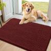 image:imageSmiry Dog Door Mat for Muddy Paws 59x24 Absorbs Moisture and Dirt Doormat NonSlip Washable Quick Dry Chenille Front Door Mat Indoor Entrance Entryway Carpet for Inside Floor CamelCaramel Russet