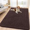 image:imageSmiry Dog Door Mat for Muddy Paws 59x24 Absorbs Moisture and Dirt Doormat NonSlip Washable Quick Dry Chenille Front Door Mat Indoor Entrance Entryway Carpet for Inside Floor CamelBrown