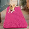 image:imageSmiry Dog Door Mat for Muddy Paws 59x24 Absorbs Moisture and Dirt Doormat NonSlip Washable Quick Dry Chenille Front Door Mat Indoor Entrance Entryway Carpet for Inside Floor CamelHot Pink