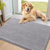 image:imageSmiry Dog Door Mat for Muddy Paws 59x24 Absorbs Moisture and Dirt Doormat NonSlip Washable Quick Dry Chenille Front Door Mat Indoor Entrance Entryway Carpet for Inside Floor CamelLight Grey