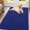 image:imageSmiry Dog Door Mat for Muddy Paws 59x24 Absorbs Moisture and Dirt Doormat NonSlip Washable Quick Dry Chenille Front Door Mat Indoor Entrance Entryway Carpet for Inside Floor CamelNavy Blue