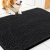 image:imageSmiry Dog Door Mat for Muddy Paws 59x24 Absorbs Moisture and Dirt Doormat NonSlip Washable Quick Dry Chenille Front Door Mat Indoor Entrance Entryway Carpet for Inside Floor CamelBlack