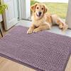 image:imageSmiry Dog Door Mat for Muddy Paws 59x24 Absorbs Moisture and Dirt Doormat NonSlip Washable Quick Dry Chenille Front Door Mat Indoor Entrance Entryway Carpet for Inside Floor CamelDeep Plum
