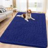 image:imageSmiry Dog Door Mat for Muddy Paws 59x24 Absorbs Moisture and Dirt Doormat NonSlip Washable Quick Dry Chenille Front Door Mat Indoor Entrance Entryway Carpet for Inside Floor CamelNavy Blue