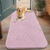 image:imageSmiry Dog Door Mat for Muddy Paws 59x24 Absorbs Moisture and Dirt Doormat NonSlip Washable Quick Dry Chenille Front Door Mat Indoor Entrance Entryway Carpet for Inside Floor CamelDusty Rose