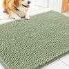 image:imageSmiry Dog Door Mat for Muddy Paws 59x24 Absorbs Moisture and Dirt Doormat NonSlip Washable Quick Dry Chenille Front Door Mat Indoor Entrance Entryway Carpet for Inside Floor CamelSage Green