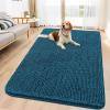 image:imageSmiry Dog Door Mat for Muddy Paws 59x24 Absorbs Moisture and Dirt Doormat NonSlip Washable Quick Dry Chenille Front Door Mat Indoor Entrance Entryway Carpet for Inside Floor CamelAtlantic Blue