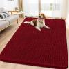 image:imageSmiry Dog Door Mat for Muddy Paws 59x24 Absorbs Moisture and Dirt Doormat NonSlip Washable Quick Dry Chenille Front Door Mat Indoor Entrance Entryway Carpet for Inside Floor CamelRed