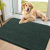 image:imageSmiry Dog Door Mat for Muddy Paws 59x24 Absorbs Moisture and Dirt Doormat NonSlip Washable Quick Dry Chenille Front Door Mat Indoor Entrance Entryway Carpet for Inside Floor CamelGreen