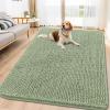 image:imageSmiry Dog Door Mat for Muddy Paws 59x24 Absorbs Moisture and Dirt Doormat NonSlip Washable Quick Dry Chenille Front Door Mat Indoor Entrance Entryway Carpet for Inside Floor CamelSage Green