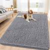 image:imageSmiry Dog Door Mat for Muddy Paws 59x24 Absorbs Moisture and Dirt Doormat NonSlip Washable Quick Dry Chenille Front Door Mat Indoor Entrance Entryway Carpet for Inside Floor CamelGrey