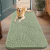 image:imageSmiry Dog Door Mat for Muddy Paws 59x24 Absorbs Moisture and Dirt Doormat NonSlip Washable Quick Dry Chenille Front Door Mat Indoor Entrance Entryway Carpet for Inside Floor CamelSage Green