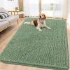image:imageSmiry Dog Door Mat for Muddy Paws 59x24 Absorbs Moisture and Dirt Doormat NonSlip Washable Quick Dry Chenille Front Door Mat Indoor Entrance Entryway Carpet for Inside Floor CamelOlive Green