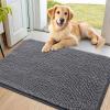 image:imageSmiry Dog Door Mat for Muddy Paws 59x24 Absorbs Moisture and Dirt Doormat NonSlip Washable Quick Dry Chenille Front Door Mat Indoor Entrance Entryway Carpet for Inside Floor CamelDark Grey