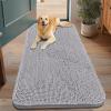image:imageSmiry Dog Door Mat for Muddy Paws 59x24 Absorbs Moisture and Dirt Doormat NonSlip Washable Quick Dry Chenille Front Door Mat Indoor Entrance Entryway Carpet for Inside Floor CamelLight Grey