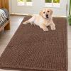 image:imageSmiry Dog Door Mat for Muddy Paws 59x24 Absorbs Moisture and Dirt Doormat NonSlip Washable Quick Dry Chenille Front Door Mat Indoor Entrance Entryway Carpet for Inside Floor CamelMocha