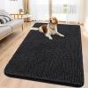 image:imageSmiry Dog Door Mat for Muddy Paws 59x24 Absorbs Moisture and Dirt Doormat NonSlip Washable Quick Dry Chenille Front Door Mat Indoor Entrance Entryway Carpet for Inside Floor CamelBlack