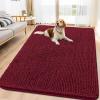 image:imageSmiry Dog Door Mat for Muddy Paws 59x24 Absorbs Moisture and Dirt Doormat NonSlip Washable Quick Dry Chenille Front Door Mat Indoor Entrance Entryway Carpet for Inside Floor CamelBurgundy
