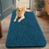 image:imageSmiry Dog Door Mat for Muddy Paws 59x24 Absorbs Moisture and Dirt Doormat NonSlip Washable Quick Dry Chenille Front Door Mat Indoor Entrance Entryway Carpet for Inside Floor CamelAtlantic Blue