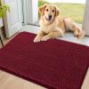image:imageSmiry Dog Door Mat for Muddy Paws 59x24 Absorbs Moisture and Dirt Doormat NonSlip Washable Quick Dry Chenille Front Door Mat Indoor Entrance Entryway Carpet for Inside Floor CamelBurgundy