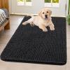 image:imageSmiry Dog Door Mat for Muddy Paws 59x24 Absorbs Moisture and Dirt Doormat NonSlip Washable Quick Dry Chenille Front Door Mat Indoor Entrance Entryway Carpet for Inside Floor CamelBlack