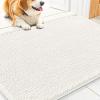 image:imageSmiry Dog Door Mat for Muddy Paws 59x24 Absorbs Moisture and Dirt Doormat NonSlip Washable Quick Dry Chenille Front Door Mat Indoor Entrance Entryway Carpet for Inside Floor CamelIvory