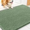 image:imageSmiry Dog Door Mat for Muddy Paws 59x24 Absorbs Moisture and Dirt Doormat NonSlip Washable Quick Dry Chenille Front Door Mat Indoor Entrance Entryway Carpet for Inside Floor CamelOlive Green