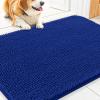 image:imageSmiry Dog Door Mat for Muddy Paws 59x24 Absorbs Moisture and Dirt Doormat NonSlip Washable Quick Dry Chenille Front Door Mat Indoor Entrance Entryway Carpet for Inside Floor CamelRoyal Blue