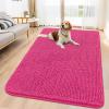 image:imageSmiry Dog Door Mat for Muddy Paws 59x24 Absorbs Moisture and Dirt Doormat NonSlip Washable Quick Dry Chenille Front Door Mat Indoor Entrance Entryway Carpet for Inside Floor CamelHot Pink