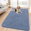 image:imageSmiry Dog Door Mat for Muddy Paws 59x24 Absorbs Moisture and Dirt Doormat NonSlip Washable Quick Dry Chenille Front Door Mat Indoor Entrance Entryway Carpet for Inside Floor CamelAiry Blue