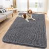 image:imageSmiry Dog Door Mat for Muddy Paws 59x24 Absorbs Moisture and Dirt Doormat NonSlip Washable Quick Dry Chenille Front Door Mat Indoor Entrance Entryway Carpet for Inside Floor CamelDark Grey