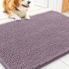 image:imageSmiry Dog Door Mat for Muddy Paws 59x24 Absorbs Moisture and Dirt Doormat NonSlip Washable Quick Dry Chenille Front Door Mat Indoor Entrance Entryway Carpet for Inside Floor CamelDeep Plum